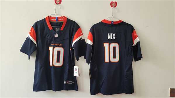 Womens Denver Broncos #10 Bo Nix Navy 2024 F.U.S.E Alternate Stitched Jersey